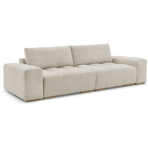 BOBOCHIC Canapé droit convertible coffre ANAKIN tissu bouclette beige   BOBOCHI... pas cher