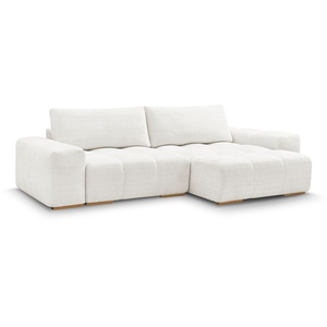 BOBOCHIC Canapé d'angle réversible ANAKIN tissu texturé blanc  réversible BOBOC... pas cher