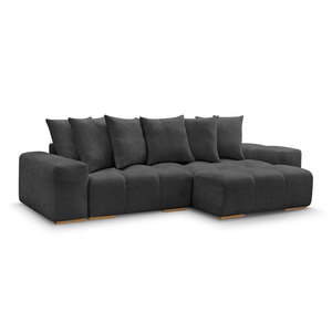 BOBOCHIC Canapé d'angle réversible ANAKIN tissu texturé noir réversible BOBOCH... pas cher