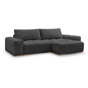 BOBOCHIC Canapé d'angle réversible ANAKIN tissu texturé noir réversible BOBOCH... pas cher