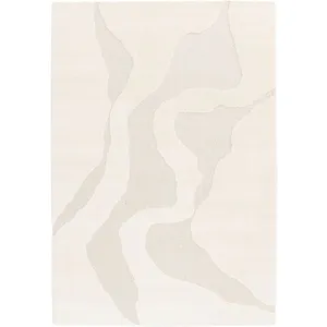 Tapis poils courts COLAS motif abstrait beige 200x290 BOBOCHIC pas cher