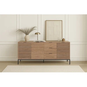 Buffet 3 portes 3 tiroirs 180 cm AGATHE effet chêne    BOBOCHIC pas cher