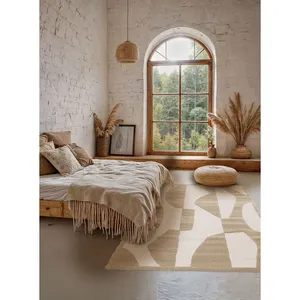 Tapis poils courts ELIOR motif abstrait marron 160x230 BOBOCHIC pas cher