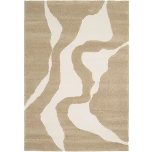 Tapis poils courts COLAS motif abstrait marron 160x230 BOBOCHIC pas cher
