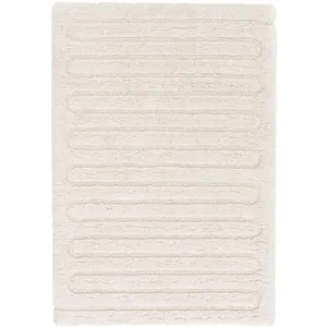 Tapis poils longs CYRELLO motif graphique ecru 120x170 BOBOCHIC pas cher