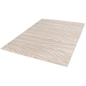 Tapis poils ras ZAYN motif abstrait beige 120x170  BOBOCHIC pas cher