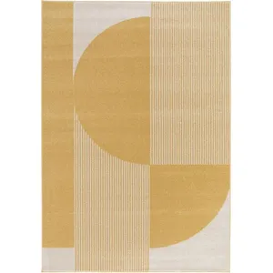 Comparateur de prix : Tapis poils ras IRENA motif abstrait jaune 160x230  BOBOCHIC