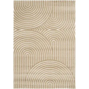 Tapis poils ras HERVE motif abstrait marron 160x230 BOBOCHIC pas cher