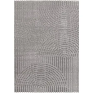 Tapis poils ras HERVE motif abstrait gris 120x170 BOBOCHIC pas cher