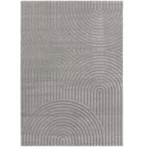 Tapis poils ras HERVE motif abstrait gris 200x290 BOBOCHIC pas cher