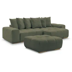 BOBOCHIC Canapé d'angle convertible réversible coffre ANAKIN tissu bouclette av... pas cher