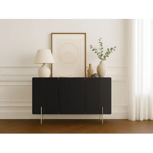 Buffet 3 portes 150 cm MATHILDE pieds or    BOBOCHIC pas cher