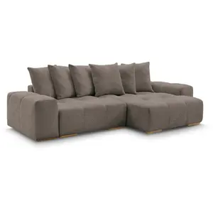 BOBOCHIC Canapé d'angle convertible réversible coffre ANAKIN tissu bouclette ma... pas cher