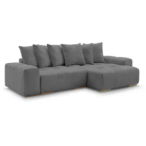 BOBOCHIC Canapé d'angle convertible réversible coffre ANAKIN tissu bouclette gr... pas cher