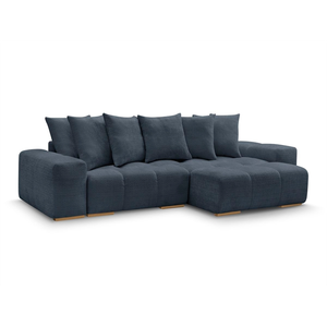 BOBOCHIC Canapé d'angle réversible convertible coffre ANAKIN tissu texturé bleu... pas cher