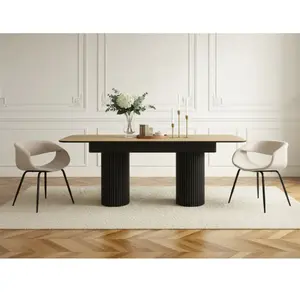 Comparateur de prix : Table à manger extensible BRAGA placage chêne massif  200 à 250 cm  BO...