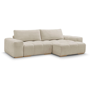 BOBOCHIC Canapé d'angle réversible convertible coffre ANAKIN tissu texturé beig... pas cher