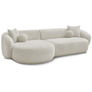 Canapé d'angle fixe ASHLEY beige angle gauche BOBOCHIC 4 places pas cher