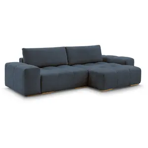 BOBOCHIC Canapé d'angle convertible réversible coffre ANAKIN tissu bouclette bl... pas cher
