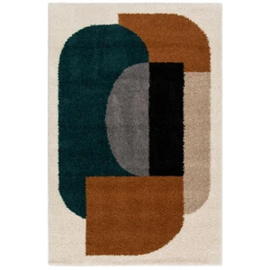 Tapis shaggy EZIO motif abstrait orange 200x290  BOBOCHIC pas cher
