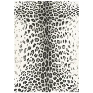 Tapis poils ras MERYL motif léopard imprimé léopard noir 200x290 BOBO...