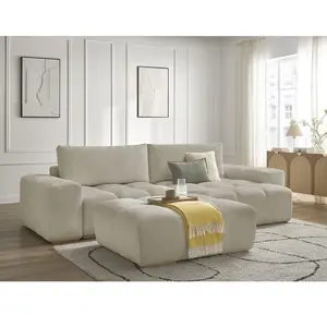 BOBOCHIC Canapé d'angle réversible convertible coffre ANAKIN tissu texturé avec... pas cher