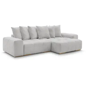 BOBOCHIC Canapé d'angle convertible réversible coffre ANAKIN tissu bouclette gr... pas cher