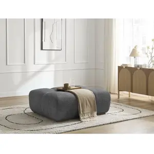 Pouf ANAKIN tissu bouclette gris foncé   BOBOCHICVendu parbobochic-paris