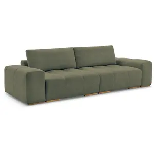 Bobochic - Canapé Droit Convertible Coffre Anakin Tissu Bouclette Vert pas cher