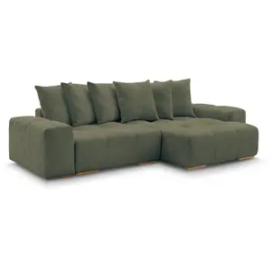 BOBOCHIC Canapé d'angle convertible réversible coffre ANAKIN tissu bouclette ve... pas cher