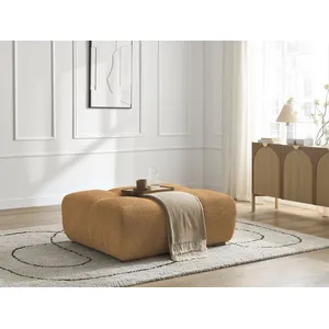 Pouf ANAKIN tissu bouclette jaune   BOBOCHIC