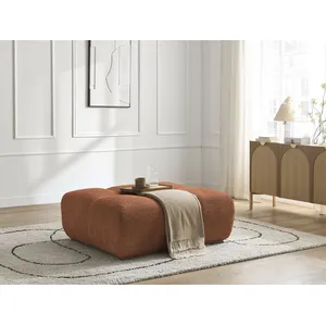 Pouf ANAKIN tissu bouclette orange   BOBOCHIC