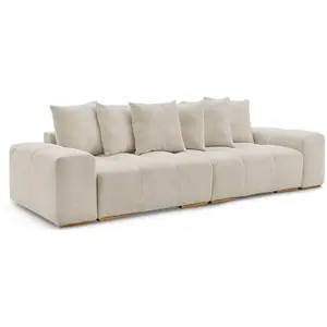 BOBOCHIC Canapé droit convertible coffre ANAKIN tissu bouclette beige BOBOCHI... pas cher