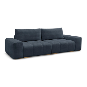 BOBOCHIC Canapé droit convertible coffre ANAKIN tissu texturé bleu foncé   BOBO... pas cher