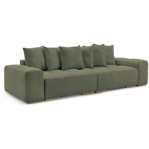 Canapé droit convertible coffre ANAKIN tissu bouclette vert   BOBOCHIC... pas cher