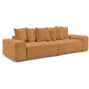 BOBOCHIC Canapé droit convertible coffre ANAKIN tissu bouclette jaune   BOBOCHI... pas cher