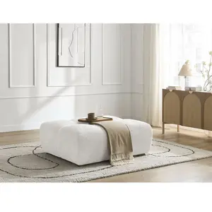 Pouf ANAKIN tissu bouclette blanc   BOBOCHICVendu parbobochic-paris