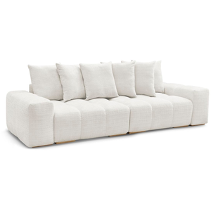 Canapé droit fixe 3 places ANAKIN tissu texturé blanc BOBOCHIC pas cher