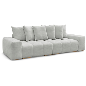 Canapé droit fixe 3 places ANAKIN tissu texturé gris clair BOBOCHIC pas cher