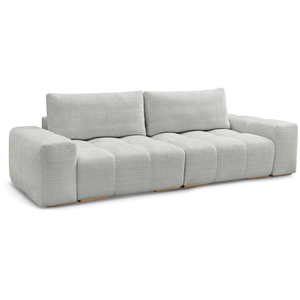 Canapé droit fixe 3 places ANAKIN tissu texturé gris clair BOBOCHIC pas cher