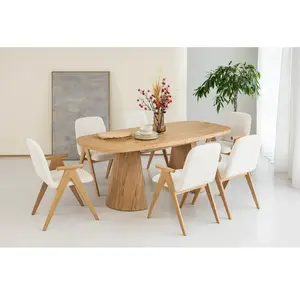 Comparateur de prix : Table à manger ovale extensible 200 à 300 cm MAZARGUES placage chêne m...