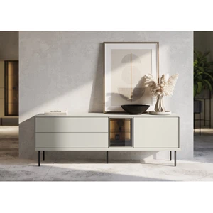 Comparateur de prix : Meuble TV 2 portes 2 tiroirs 161 cm ESPERA avec LEDS BOBOCHIC