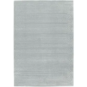 Tapis poils courts IAGO motif graphique bleu 200x290 BOBOCHIC pas cher
