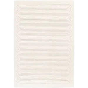 Tapis poils courts IAGO motif graphique beige 160x230 BOBOCHIC pas cher