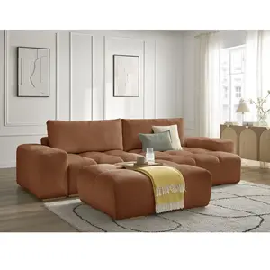 BOBOCHIC Canapé d'angle réversible convertible coffre ANAKIN tissu texturé avec... pas cher