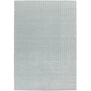 Tapis poils ras HERVE motif abstrait bleu 200x290 BOBOCHIC pas cher