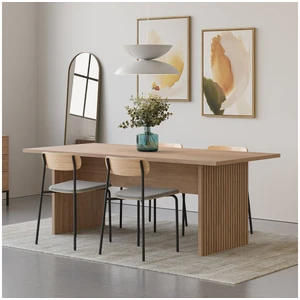 Table à manger 200 cm AGATHE effet chêne BOBOCHIC pas cher