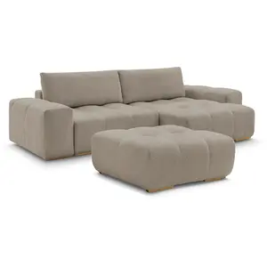 BOBOCHIC Canapé d'angle convertible réversible coffre ANAKIN tissu bouclette av... pas cher