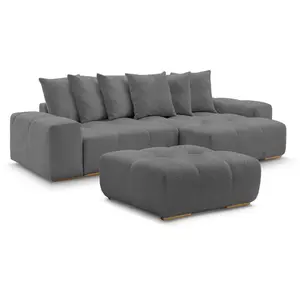 BOBOCHIC Canapé d'angle convertible réversible coffre ANAKIN tissu bouclette av... pas cher