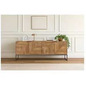 Comparateur de prix : Buffet 4 portes 210 cm NAOMIE bois massif d'acacia    BOBOCHIC